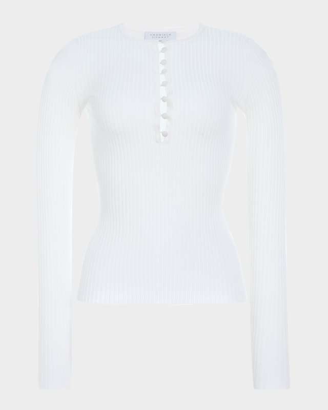 Mirta Ribbed Henley Sweater